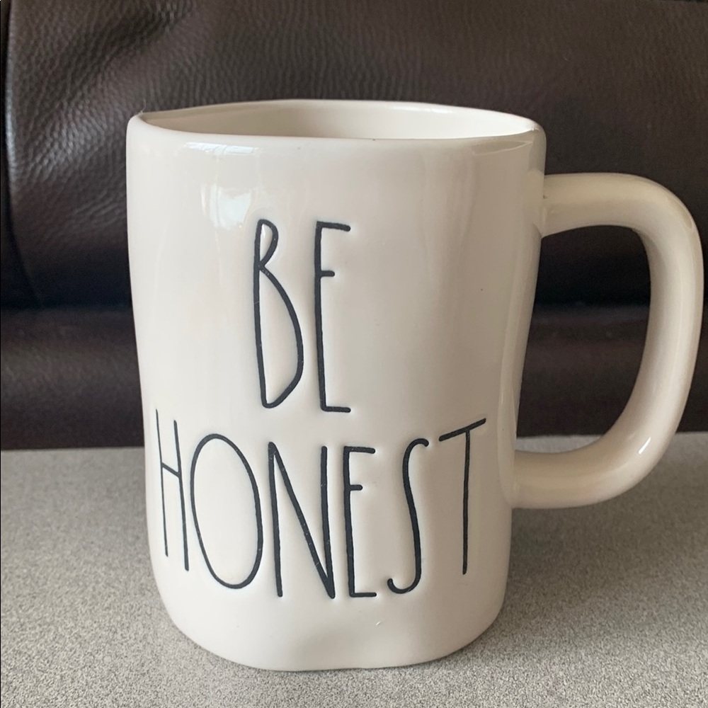 Rae Dunn BE HONEST Ivory glossy mug Artisan Collection by Magenta EUC